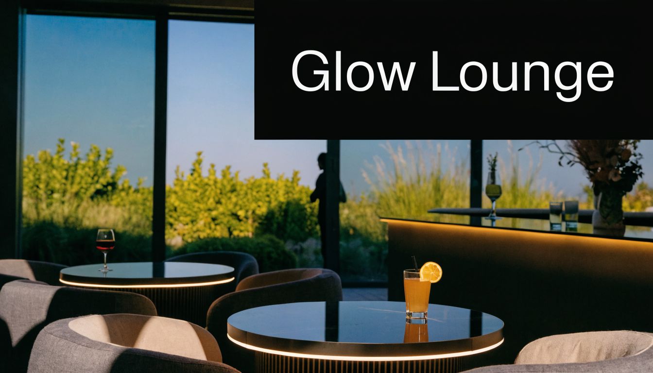 A modern lounge area with comfortable seating and tables overlooking a scenic view for birthday celebrations.