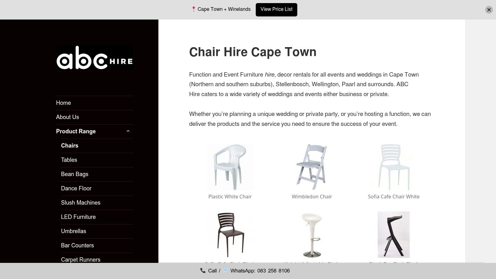 Screenshot from https://abchire.co.za/chairs/