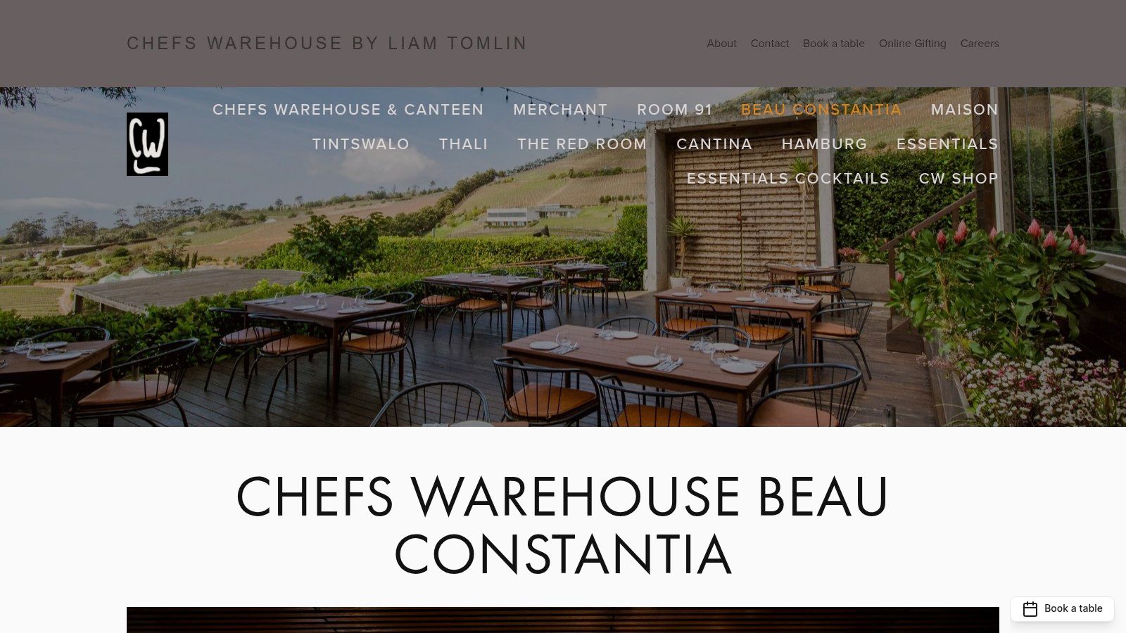 For the Scenic Winelands Escape: Chefs Warehouse at Beau Constantia