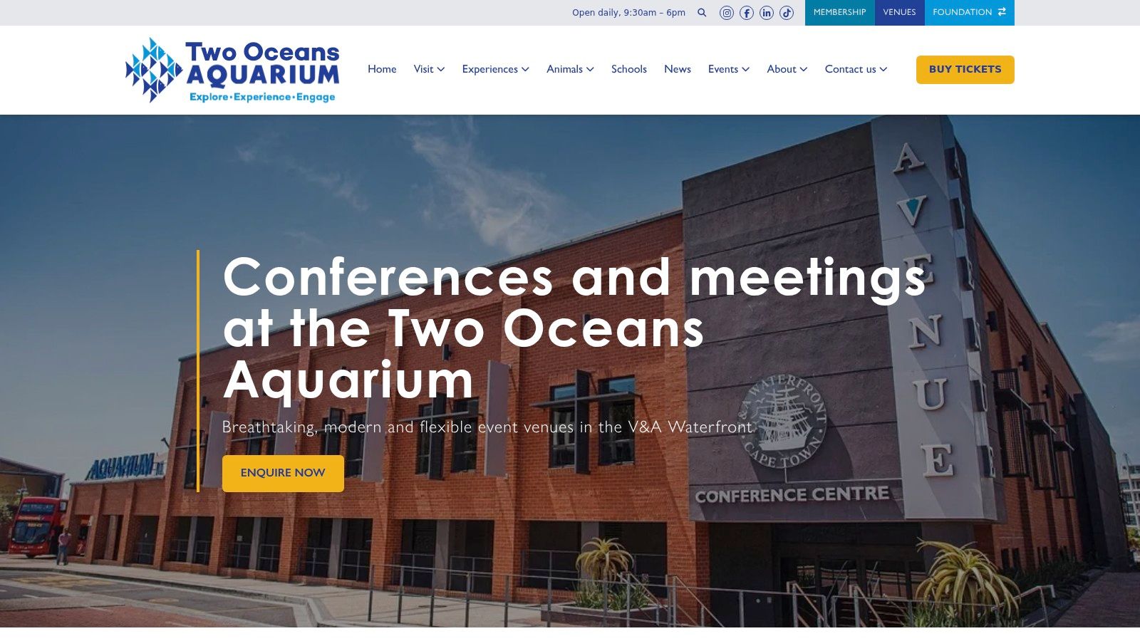 Two Oceans Aquarium – Conferences & Meetings (V&A Waterfront)